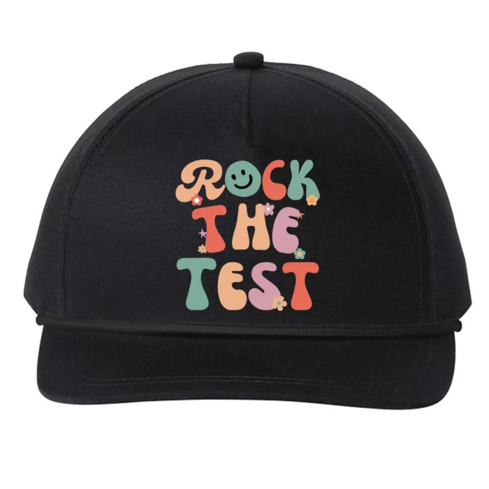 Rock The Test Testing Day Retro Motivational Teacher Student Snapback Five-Panel Rope Hat