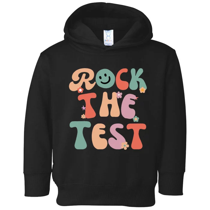 Rock The Test Testing Day Retro Motivational Teacher Student Toddler Hoodie