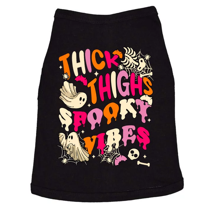 Retro Thick Thighs Spooky Vibe Groovy Witchy Halloween Costume Gift Doggie Tank