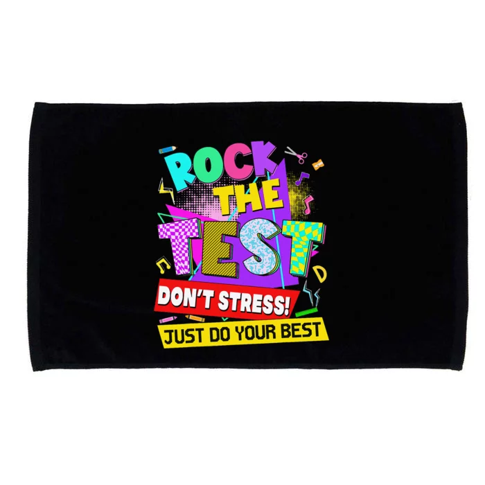 Rock The Test Dont Stress Testing Day Teachers Students Microfiber Hand Towel