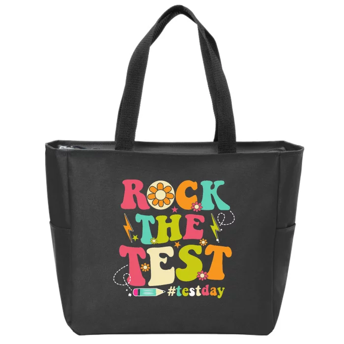 Rock The Test Testing Day Groovy Motivational Zip Tote Bag