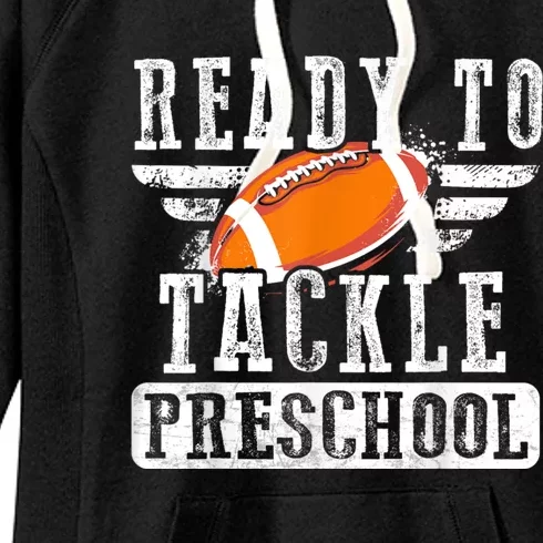 Ready To Tackle Preschool Football Ball Back To School Women's Fleece Hoodie