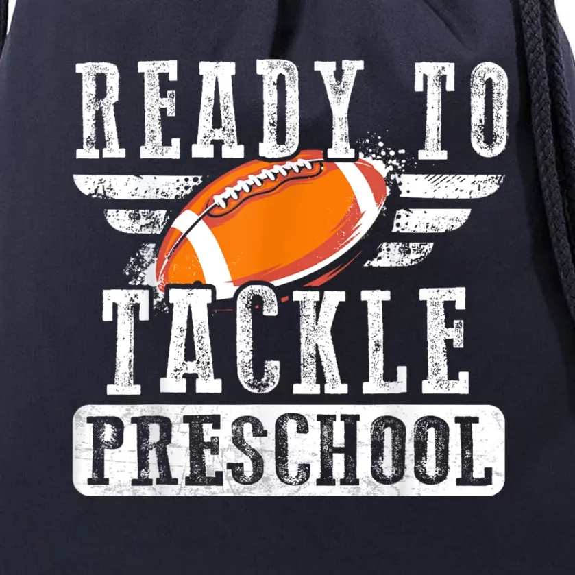 Ready To Tackle Preschool Football Ball Back To School Drawstring Bag