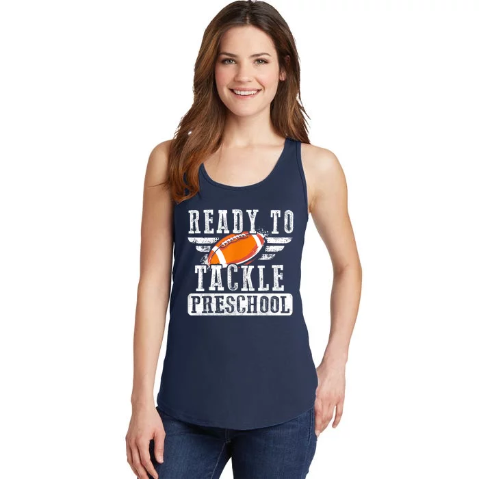 Ready To Tackle Preschool Football Ball Back To School Ladies Essential Tank