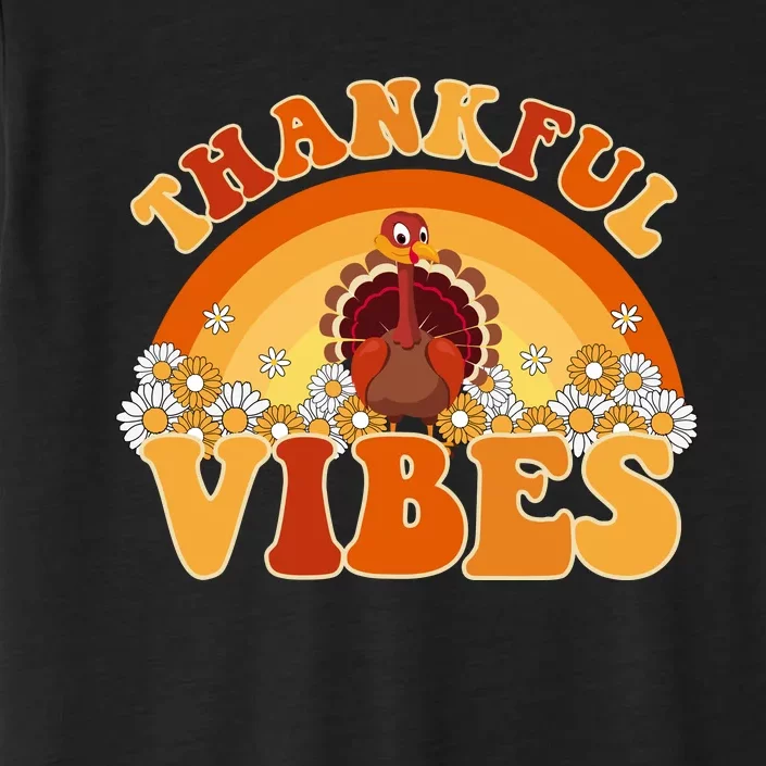 Retro Thanksgiving Thankful Vibes Turkey Sunset ChromaSoft Performance T-Shirt