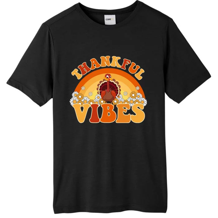 Retro Thanksgiving Thankful Vibes Turkey Sunset ChromaSoft Performance T-Shirt