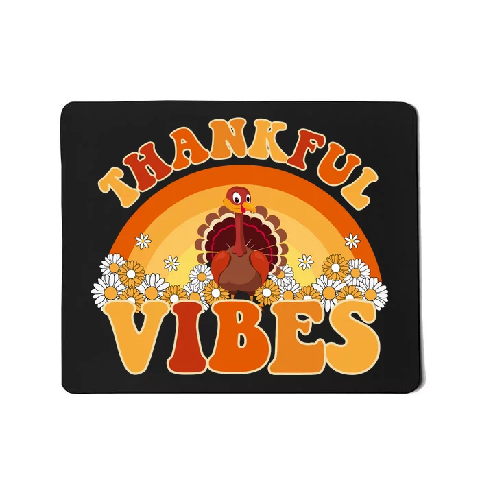 Retro Thanksgiving Thankful Vibes Turkey Sunset Mousepad