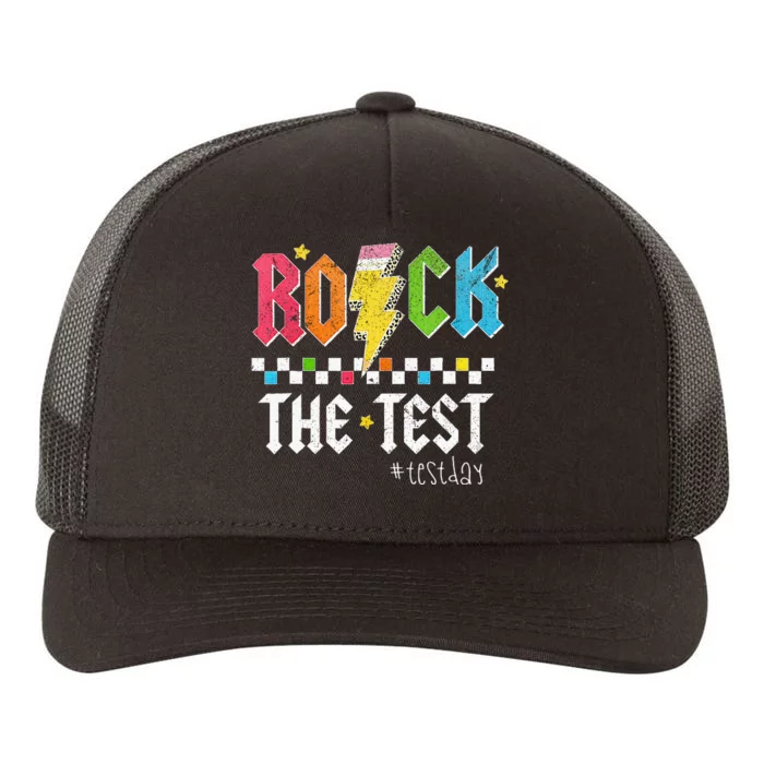 Rock The Test Testing Day Retro Motivational Teacher Yupoong Adult 5-Panel Trucker Hat