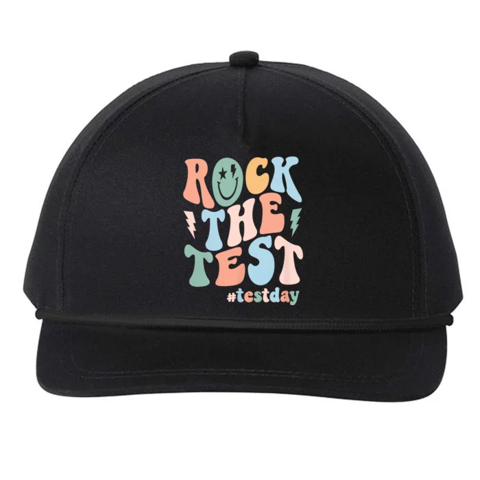 Rock The Test Testing Day Retro Motivational Teacher Student Snapback Five-Panel Rope Hat