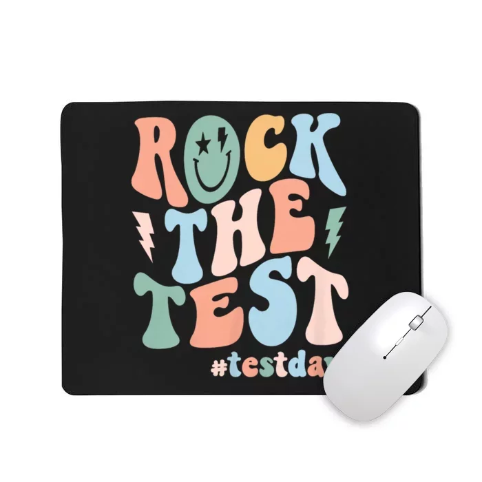 Rock The Test Testing Day Retro Motivational Teacher Student Mousepad