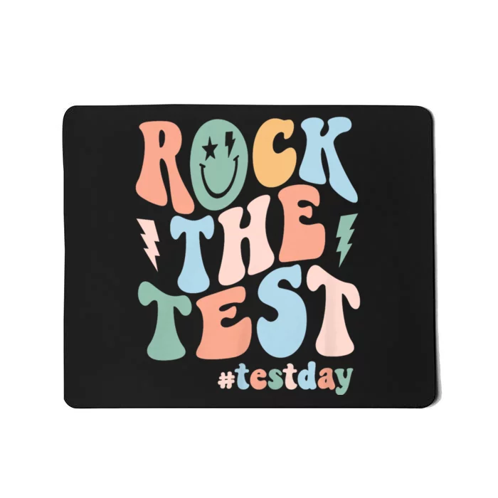 Rock The Test Testing Day Retro Motivational Teacher Student Mousepad