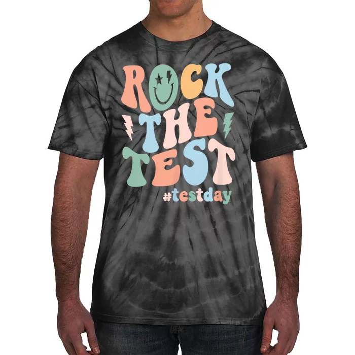 Rock The Test Testing Day Retro Motivational Teacher Student Tie-Dye T-Shirt