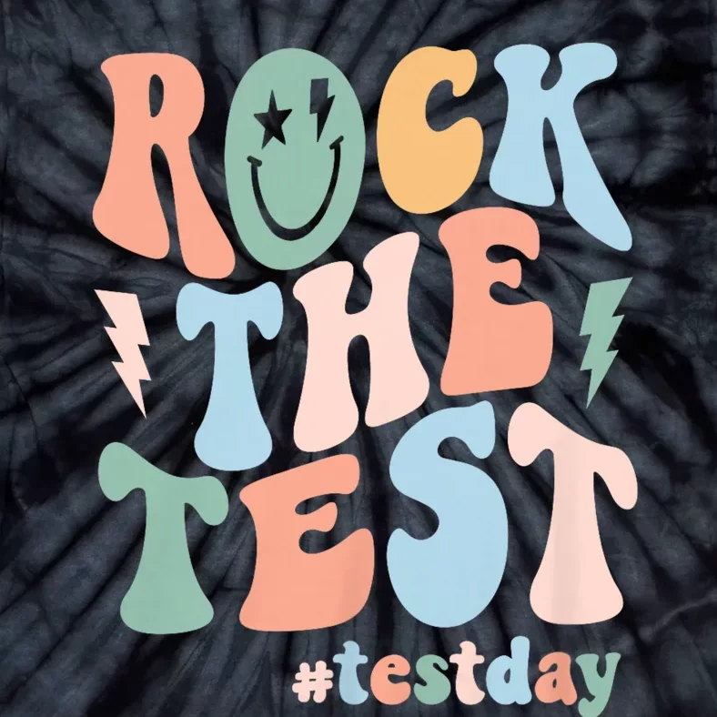 Rock The Test Testing Day Retro Motivational Teacher Student Tie-Dye T-Shirt