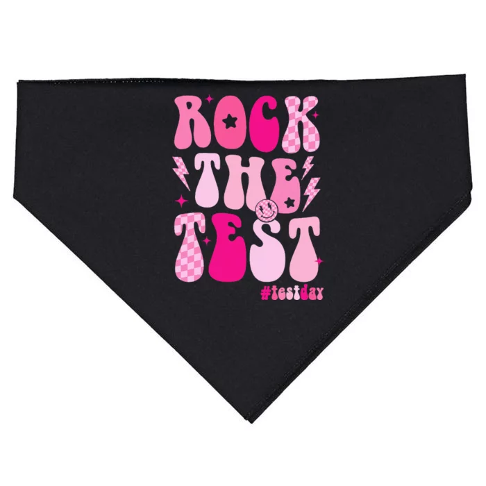 Rock The Test Testing Day Retro Motivational USA-Made Doggie Bandana