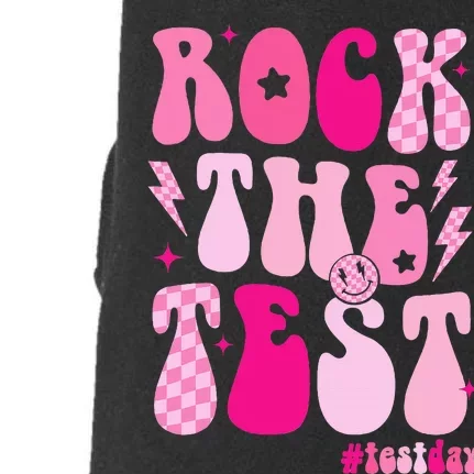 Rock The Test Testing Day Retro Motivational Doggie 3-End Fleece Hoodie