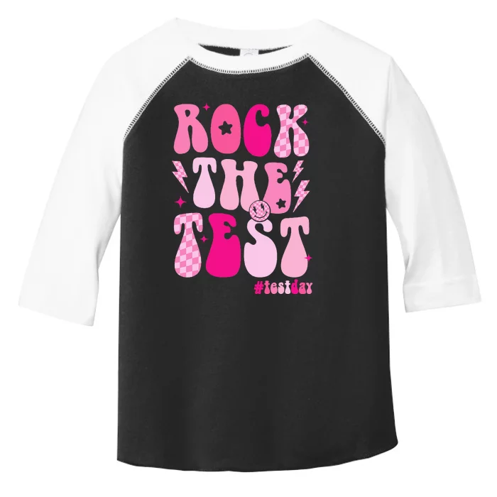 Rock The Test Testing Day Retro Motivational Toddler Fine Jersey T-Shirt