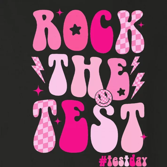 Rock The Test Testing Day Retro Motivational Toddler Long Sleeve Shirt