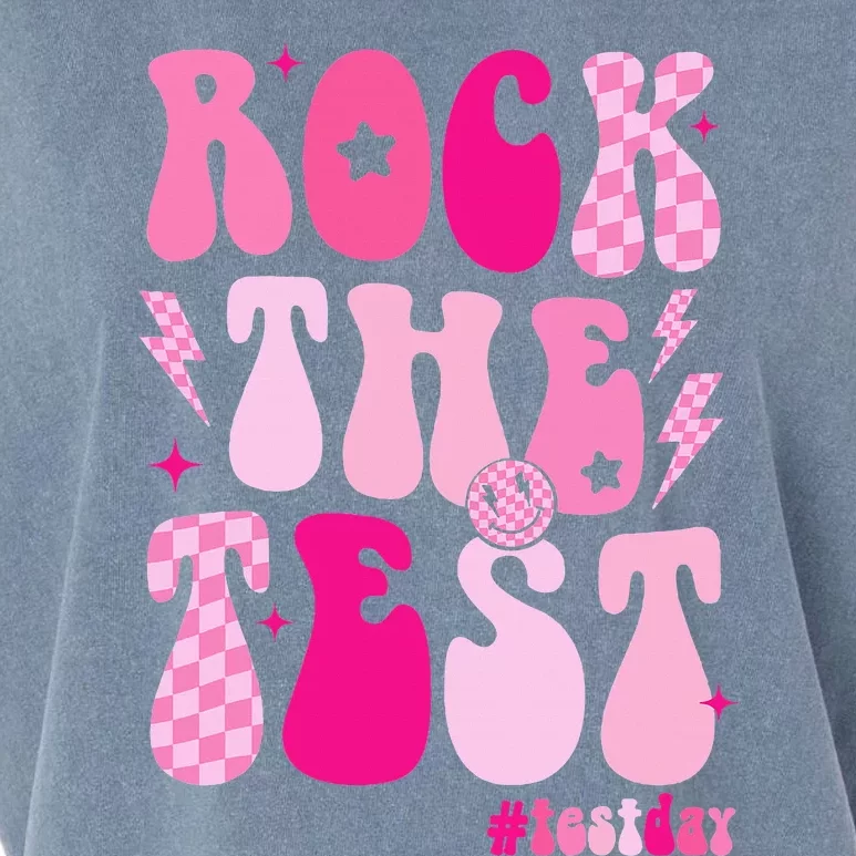 Rock The Test Testing Day Retro Motivational Garment-Dyed Women's Muscle Tee