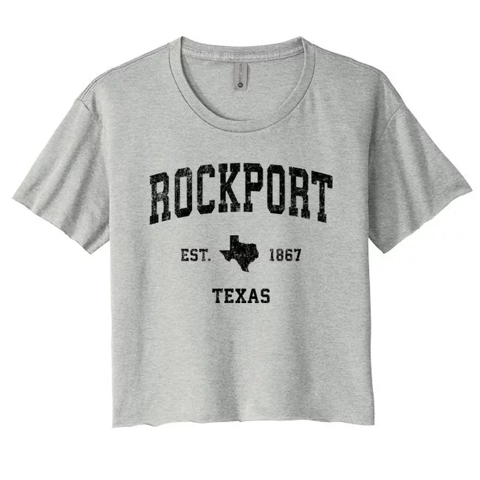 Rockport Texas Tx Vintage Sports Women's Crop Top Tee