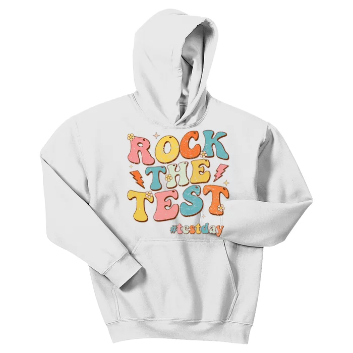 Rock The Test Testing Day Motivational Teacher Student Kids Hoodie