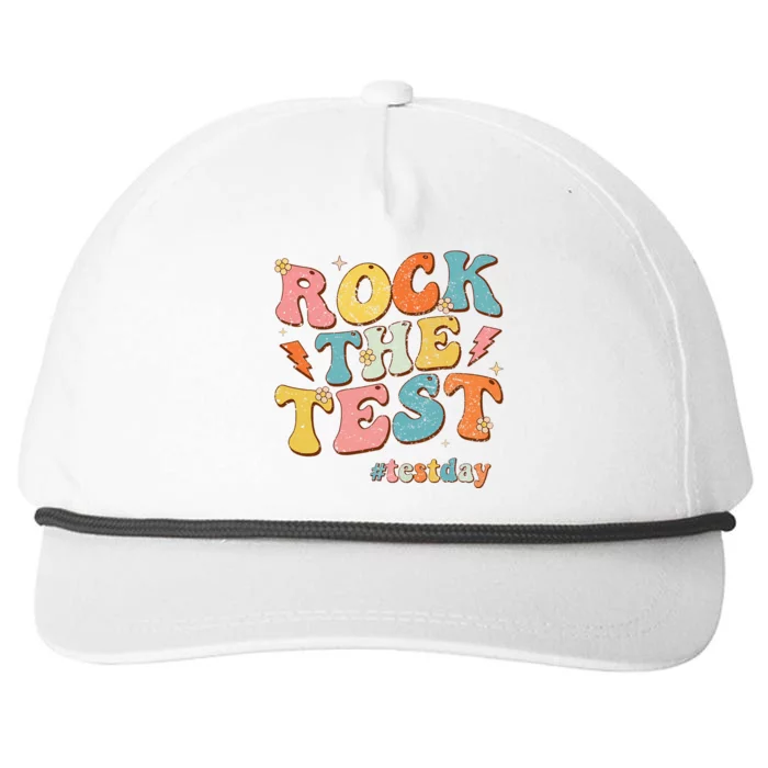 Rock The Test Testing Day Motivational Teacher Student Snapback Five-Panel Rope Hat