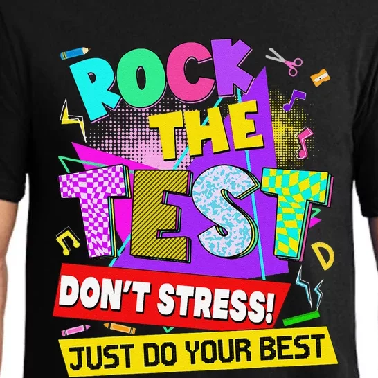 Rock The Test Dont Stress Testing Day Teachers Students Pajama Set