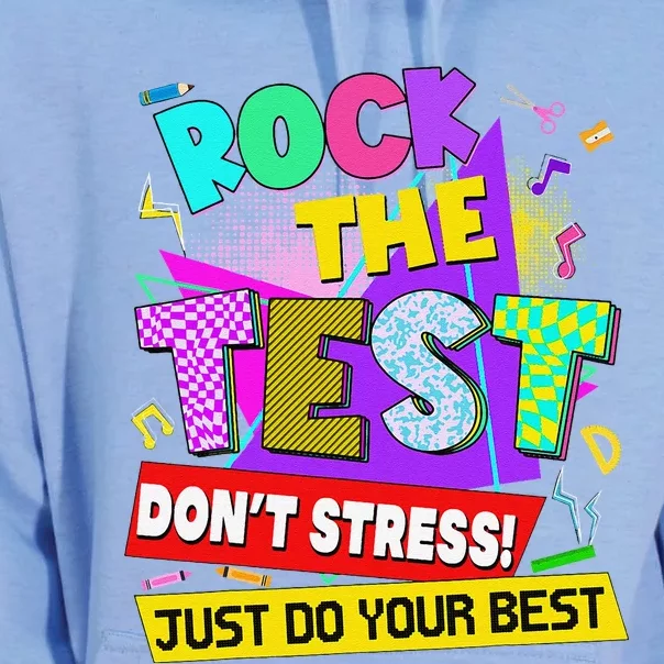 Rock The Test Dont Stress Testing Day Teachers Students Unisex Surf Hoodie