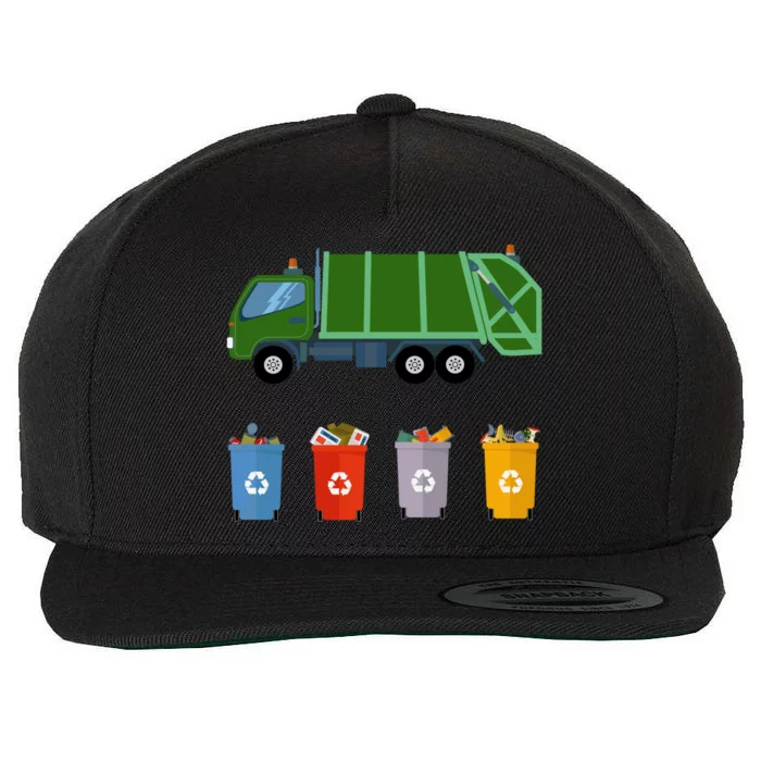 Recycling Trash Truck Garbage Truck Wool Snapback Cap