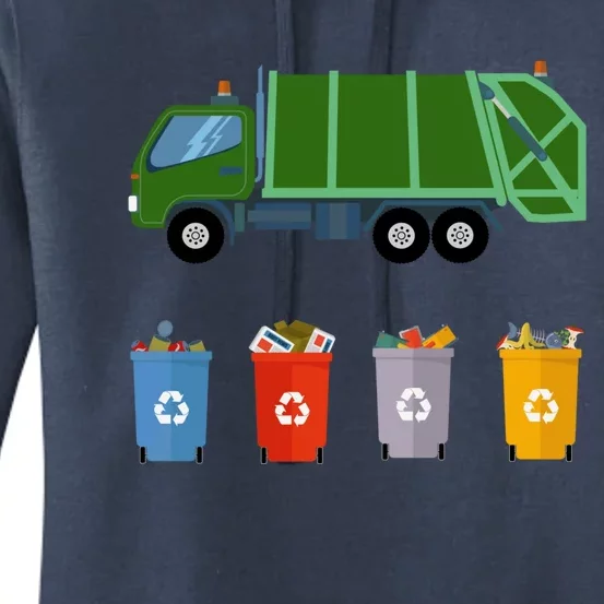 Recycling Trash Truck Garbage Truck Women's Pullover Hoodie