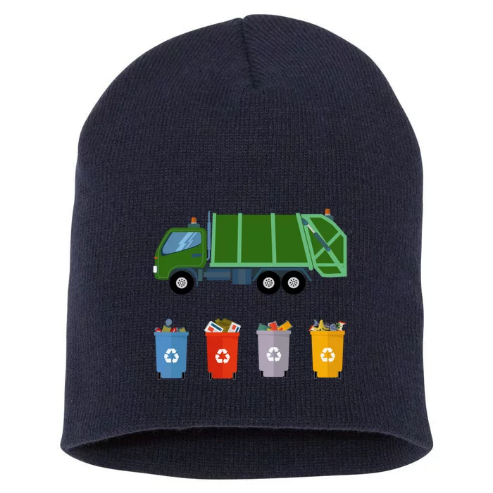 Recycling Trash Truck Garbage Truck Short Acrylic Beanie