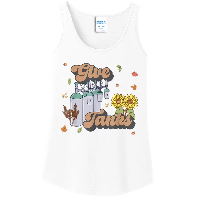 Respiratory Therapist Thanksgiving RT Nurse Super Tankful Ladies Essential Tank