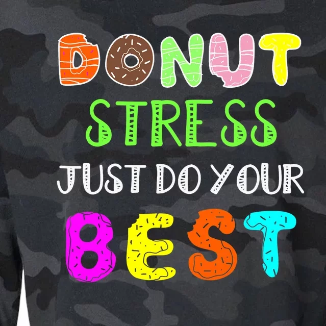 Rock The Test - Donut Stress Just Do your Best Cropped Pullover Crew