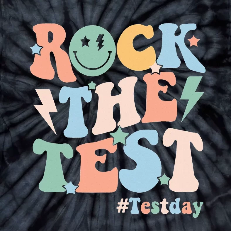 Rock The Test Testing Day Retro Motivational Teacher Student Tie-Dye T-Shirt