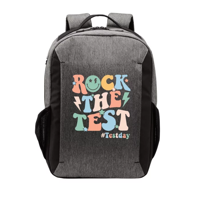 Rock The Test Testing Day Retro Motivational Teacher Student Vector Backpack