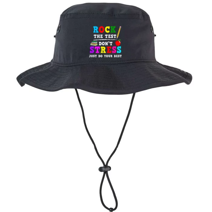 Rock the Test Don't Stress Testing Day Teacher Student Gift Legacy Cool Fit Booney Bucket Hat