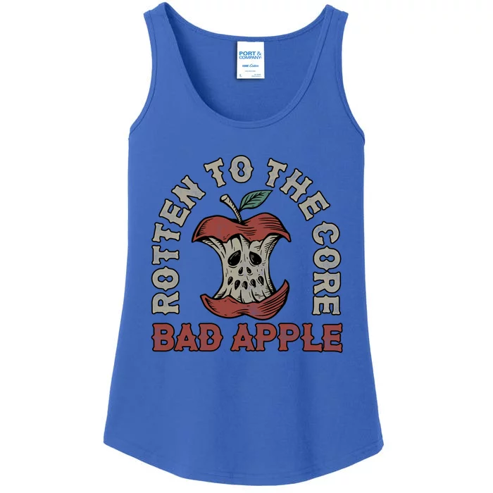 Rotten To The Core Bad Apple Funny Retro Gift Ladies Essential Tank