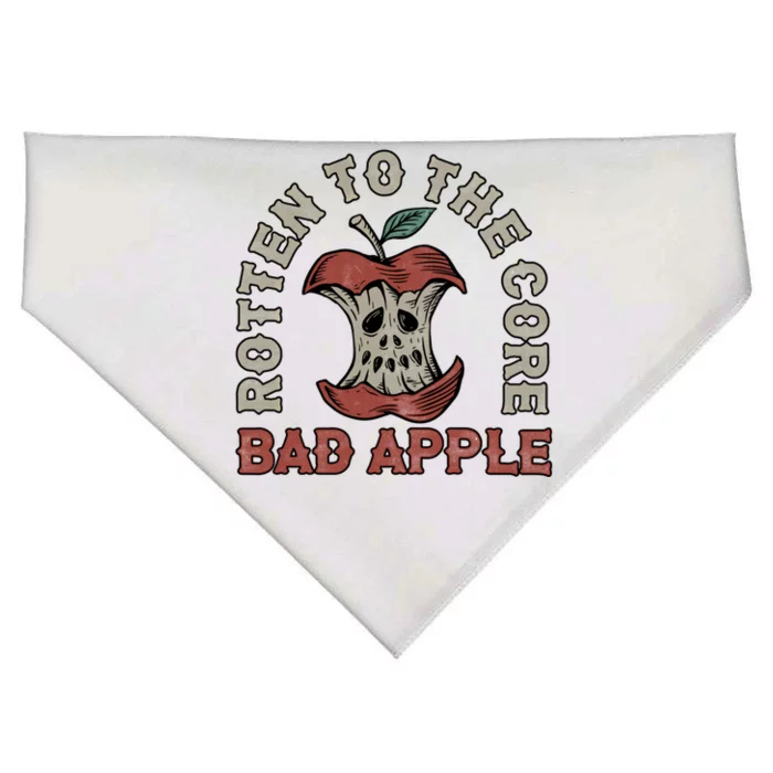 Rotten To The Core Bad Apple Funny Retro Gift USA-Made Doggie Bandana