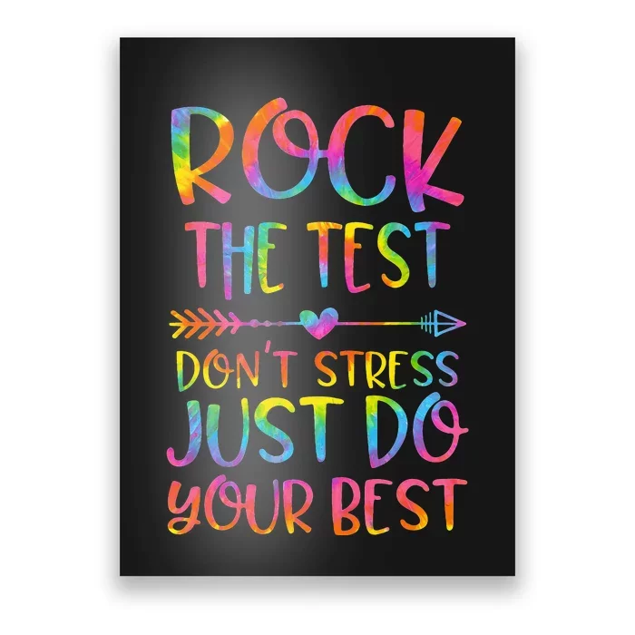 Rock the Test Don't Stress Testing Day Teacher Student Gift Poster