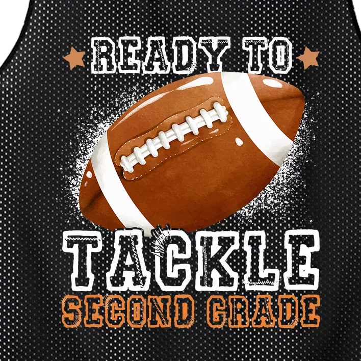 Ready To Tackle 2nd Second Grade Back To School Football Mesh Reversible Basketball Jersey Tank