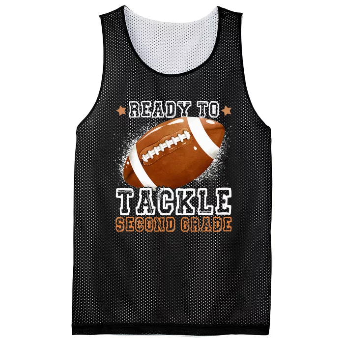 Ready To Tackle 2nd Second Grade Back To School Football Mesh Reversible Basketball Jersey Tank