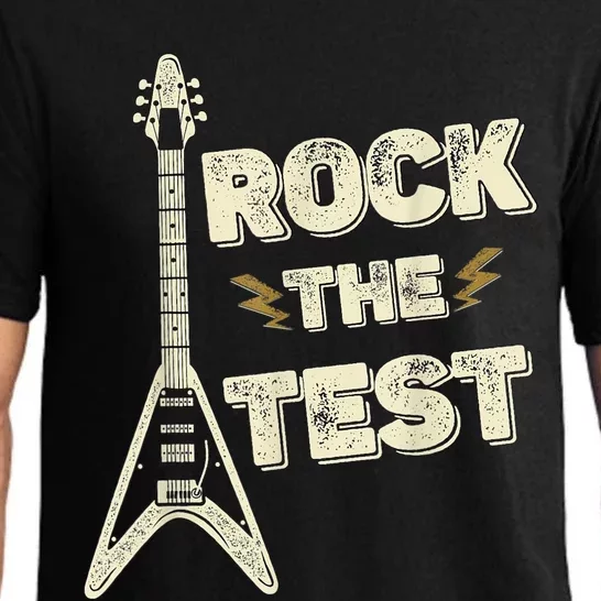 Rock The Test Guitar Teacher Test Day Testing Day Teacher Pajama Set