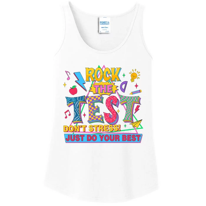 Rock The Test DonT Stress Test Day Teacher Ladies Essential Tank