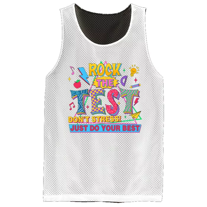 Rock The Test DonT Stress Test Day Teacher Mesh Reversible Basketball Jersey Tank