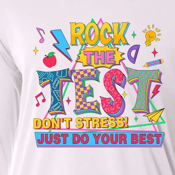 Rock The Test DonT Stress Test Day Teacher Cooling Performance Long Sleeve Crew