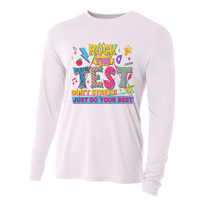 Rock The Test DonT Stress Test Day Teacher Cooling Performance Long Sleeve Crew