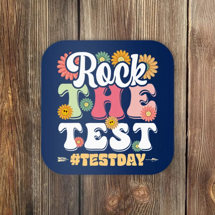 Rock The Test Testing Day Groovy Motivational Teacher Coaster