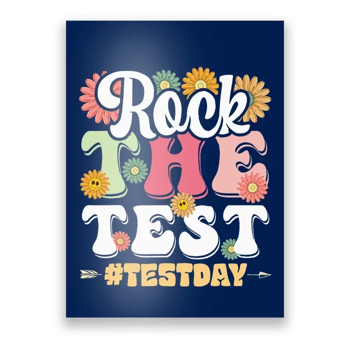 Rock The Test Testing Day Groovy Motivational Teacher Poster