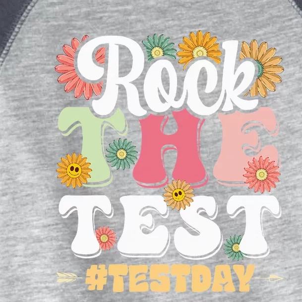 Rock The Test Testing Day Groovy Motivational Teacher Toddler Fine Jersey T-Shirt