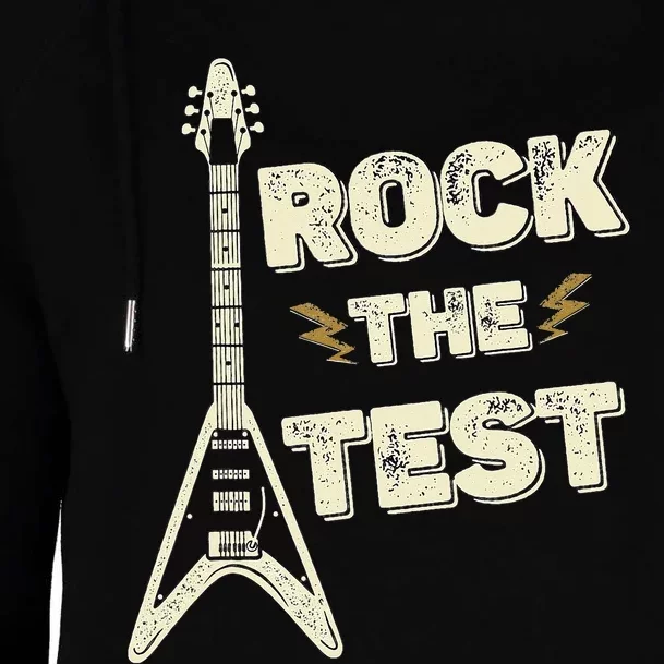 Rock The Test Dont Stress Test Day Funny Teacher day Womens Funnel Neck Pullover Hood