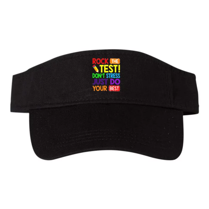 Rock The Test Dont Stress Test Day Funny Teacher day Valucap Bio-Washed Visor